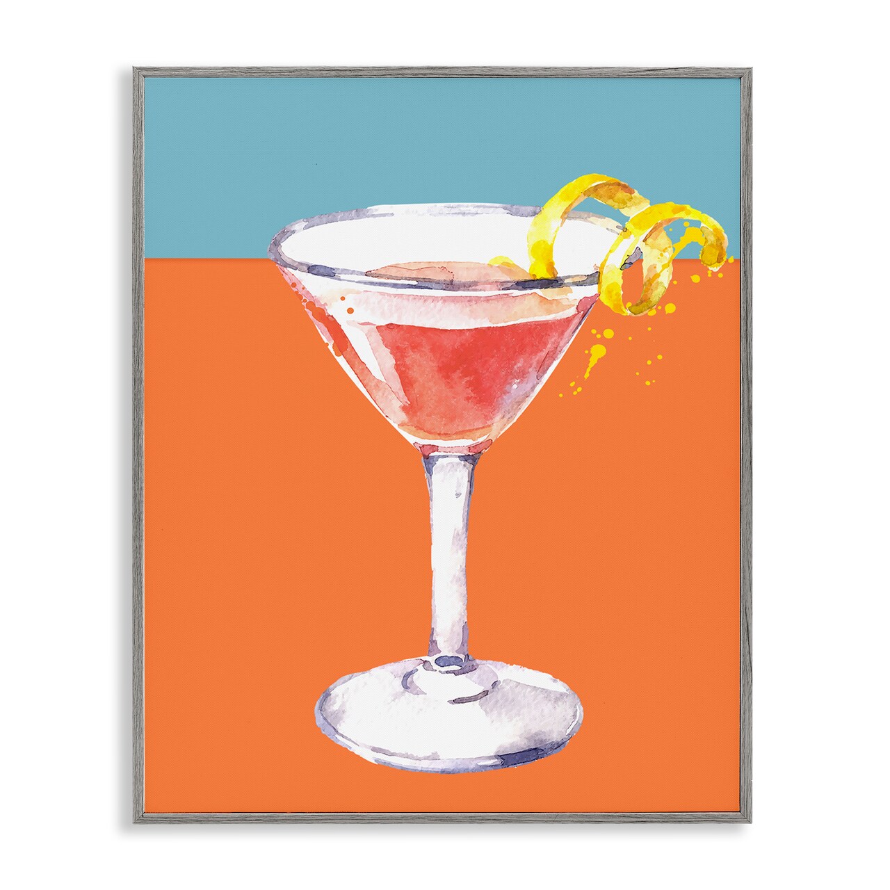Stupell Industries Cocktail on Blocked Hues Framed Giclee Design by Susan Jill